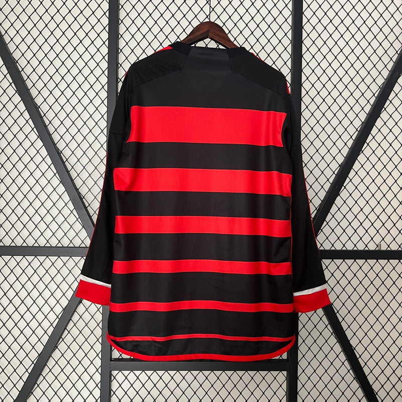 Camisa Manga Longa Flamengo I 24/25 - Adidas - Vermelho e Preto