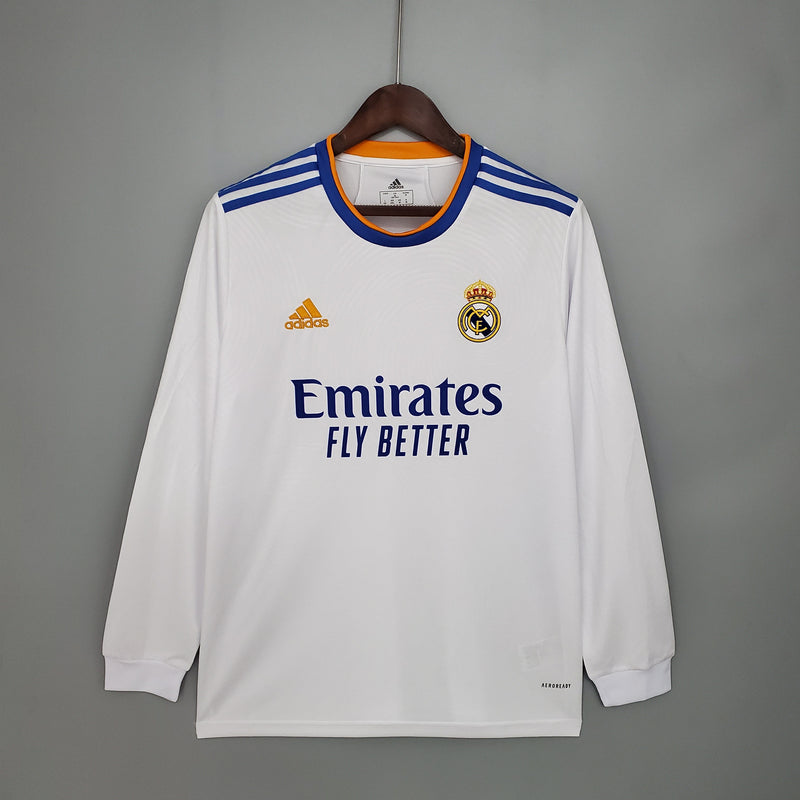 Camisa Manga Longa Real Madrid 21/22 Adidas - Branco