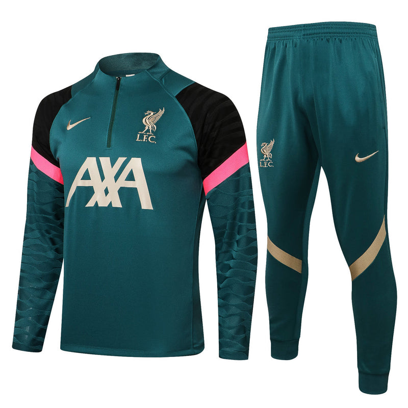 Conjunto Liverpool 21/22 Verde - Nike - Com Ziper