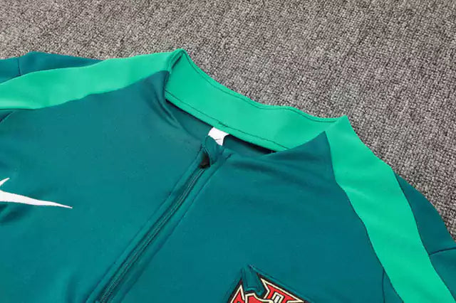 Conjunto Portugal 2024 Azul com Verde - Nike - Com Ziper